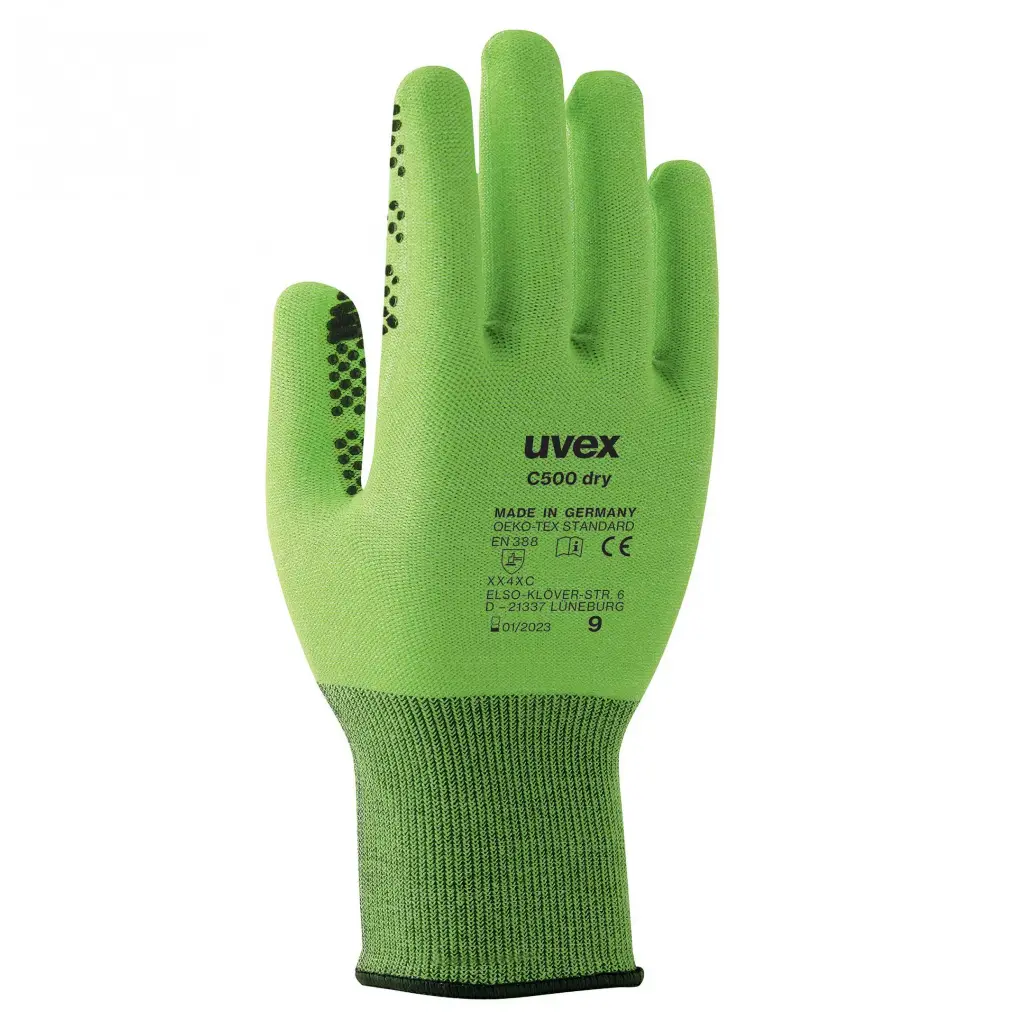 uvex C500 dry cut protection - cut level C protection 60496 60499 EN388 (XX4XC) PPE Safety Gloves