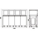 Beta Tools C45PRO 2.0 RD/X Fixed sorted waste collection x4 Refuse Bins module, for workshop equipment combination C45PRO 2.0