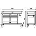 Beta Tools RSC24AXXL Mobile roller cab with 8 drawers and anti-tilt system, long model