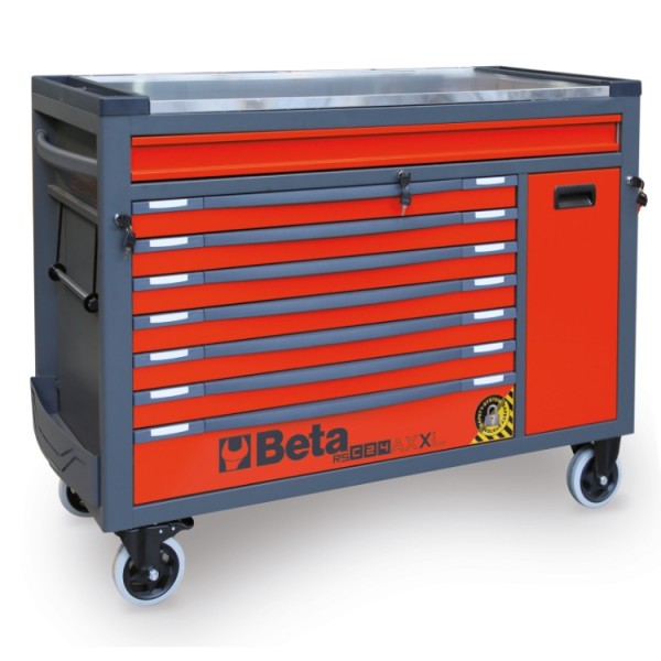 Beta Tools RSC24AXXL Mobile roller cab with 8 drawers and anti-tilt system, long model