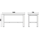 Beta Tools C58BC-W1,6 Simple workbench with wood worktop, 1.6 m long