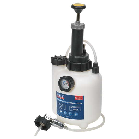 Sealey VS820 Brake & Clutch Bleeding System 2.5L ABS Suitable 28psi Max Pressure