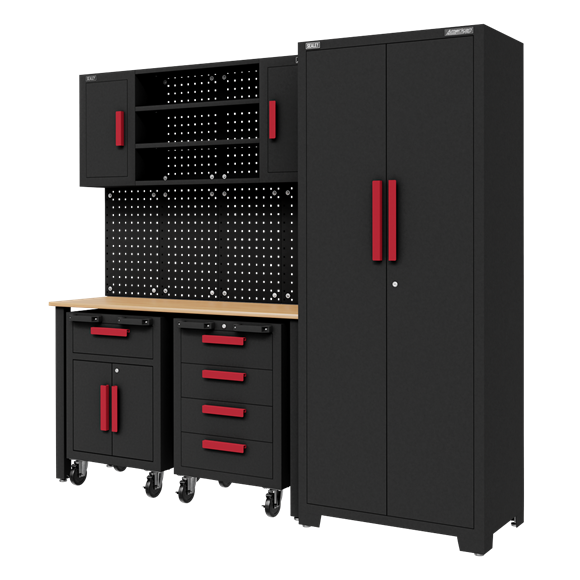 Sealey APMS12OP Complete Garage Custom Workshop Storage System with 2 Mobile Trolleys