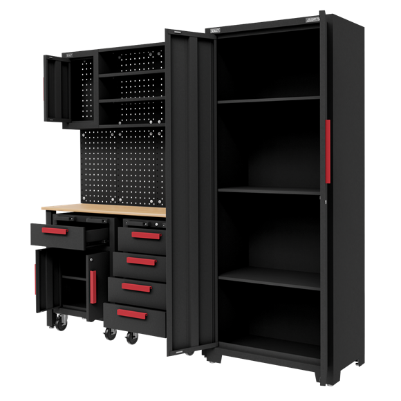 Sealey APMS12OP Complete Garage Custom Workshop Storage System with 2 Mobile Trolleys