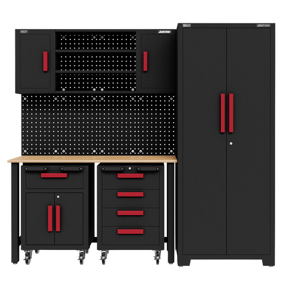 Sealey APMS12OP Complete Garage Custom Workshop Storage System with 2 Mobile Trolleys