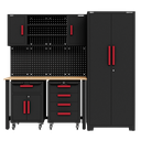 Sealey APMS12OP Complete Garage Custom Workshop Storage System with 2 Mobile Trolleys