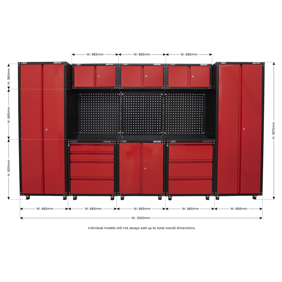 Sealey American Pro APMS80COMBO1 Custom Workshop Garage Storage System 3.3m