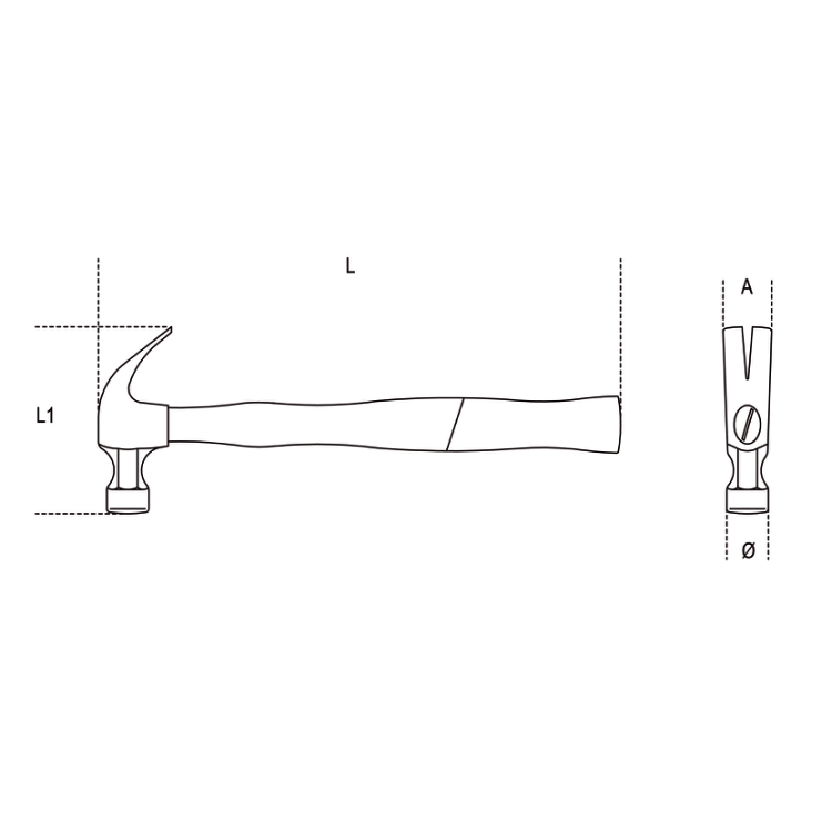 BETA 1375A Claw hammer plastic and fibreglass handles