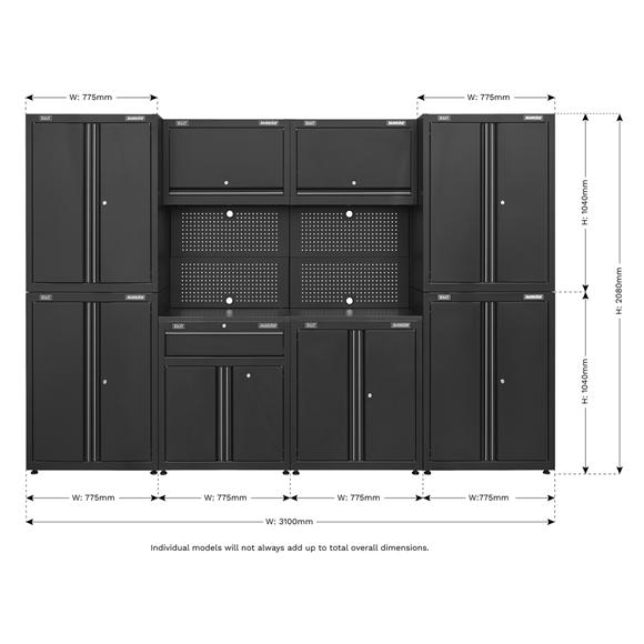 Sealey APMS10HFP Rapid-Fit Modular Garage Storage System 3.1m