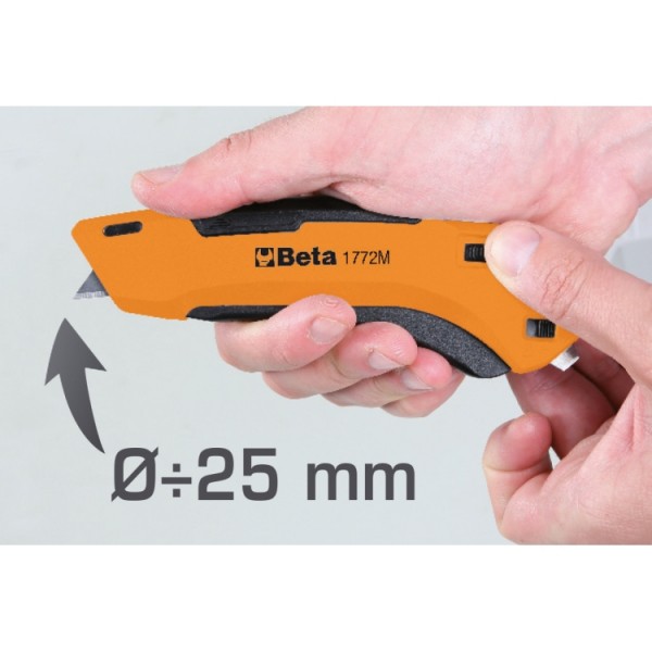 BETA 1772M Safety utility knife with retractable blade, supplied with 3 blades