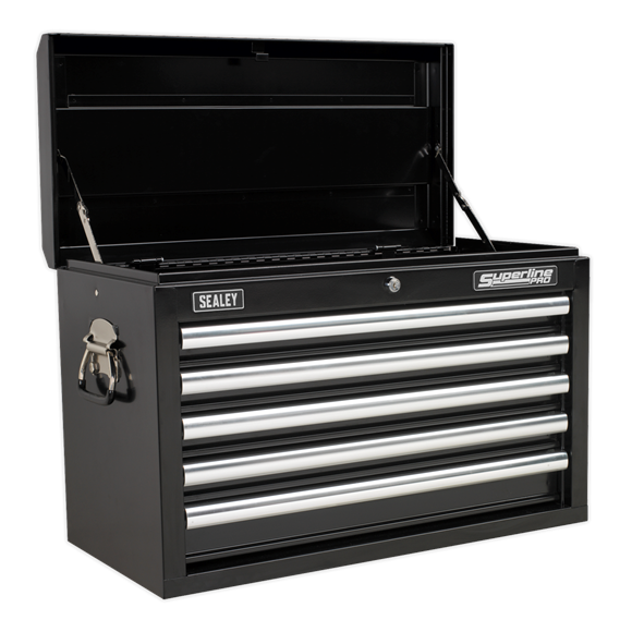 Sealey AP33059BCOMBO Superline Pro Tool Box Storage - Topchest 5 Drawer with 139pc Tool Kit - Black