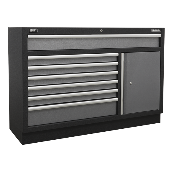Sealey APMSSTACK11W Superline Pro Automotive Workshop Garage Storage System with Pressed Wood Worktop 2.04m