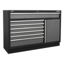 Sealey APMSSTACK11W Superline Pro Automotive Workshop Garage Storage System with Pressed Wood Worktop 2.04m