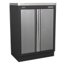 Sealey APMSSTACK11W Superline Pro Automotive Workshop Garage Storage System with Pressed Wood Worktop 2.04m