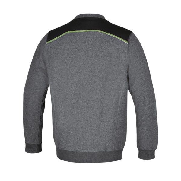 7642G New Crew-neck sweatshirt with black inserts on shoulders and fluorescent green detail