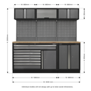 Sealey APMSSTACK11W Superline Pro Automotive Workshop Garage Storage System with Pressed Wood Worktop 2.04m