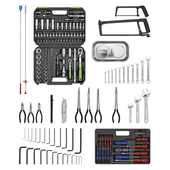 Sealey American Pro AP2200COMBOCP Topchest & Rollcab Tool Storage Combination 6 Drawer with 170pc Tool Kit - Purple / Grey