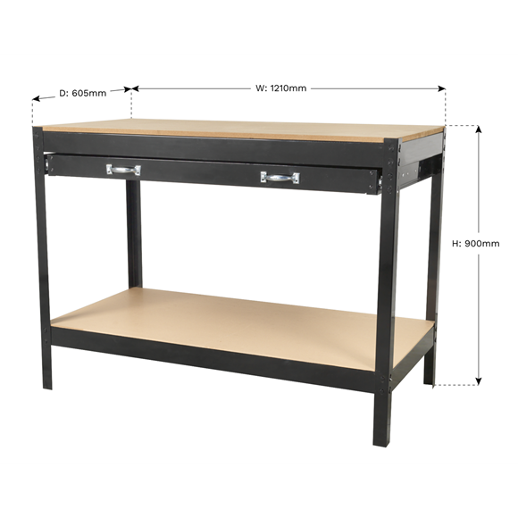 Sealey AP12160 Workshop Industrial Workbench with Drawer 1.2m