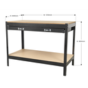 Sealey AP12160 Workshop Industrial Workbench with Drawer 1.2m