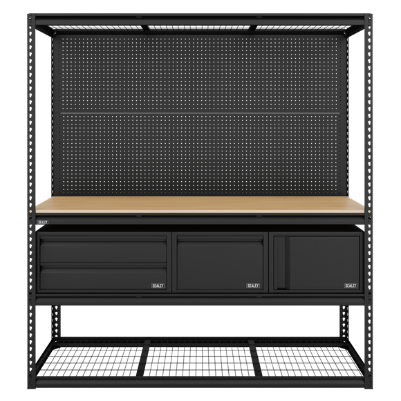 Sealey APMWBCOMBO1 Heavy-Duty Modular Workbench & Racking Kit - 300kg Capacity Per Level