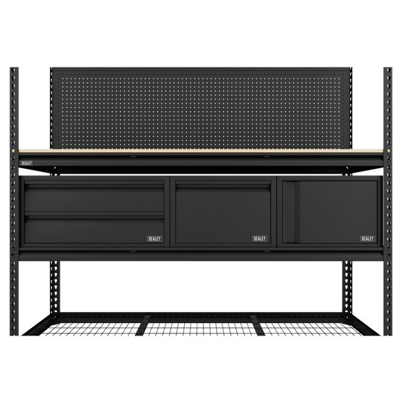 Sealey APMWBCOMBO1 Heavy-Duty Modular Workbench & Racking Kit - 300kg Capacity Per Level