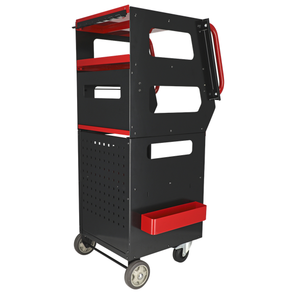 Sealey APDT435R Automotive Vehicle Diagnostics Trolley 4-Level for Garage / Workshop