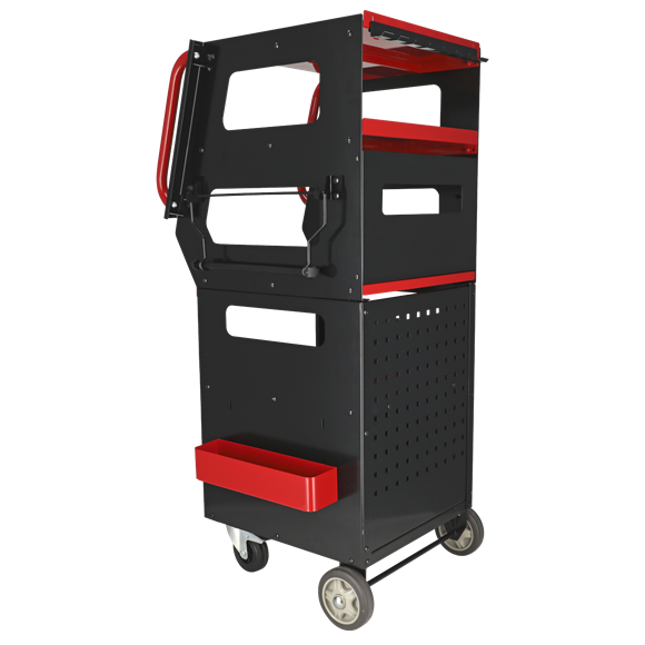 Sealey APDT435R Automotive Vehicle Diagnostics Trolley 4-Level for Garage / Workshop
