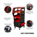 Sealey APDT435R Automotive Vehicle Diagnostics Trolley 4-Level for Garage / Workshop