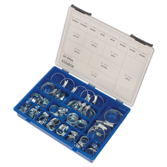 Sealey HCJ85AC HI-GRIP® Zinc Plated Hose Clip Assortment 9.5-55mm 81pc