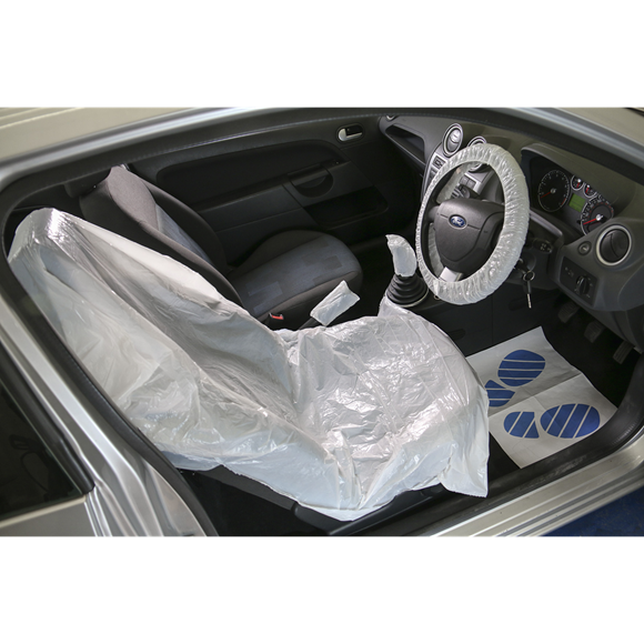 Sealey CCSET550 5-in-1 Disposable Car Interior Protection Kit - Display Box of 50