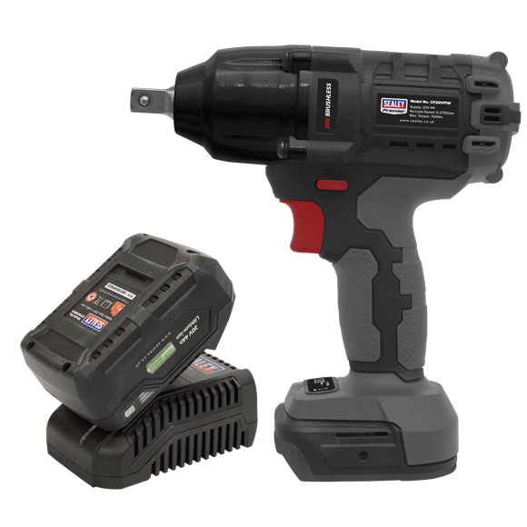 Sealey CP20VPIWKIT1  SV20 Series 1/2"Sq Drive Brushless Cordless Impact Wrench Kit 20V 4A