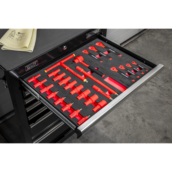 Sealey TBTECOMBO2 Insulated Tool Kit with 7 Drawer Rollcab 63pc EV Vehicle Cars