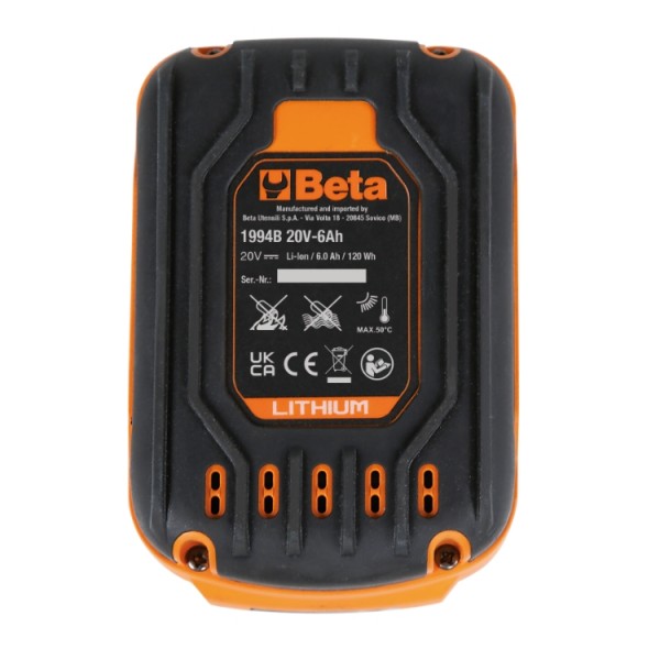 BETA 1994B 20V-6AH New 6Ah lithium ion battery for tools, 20V