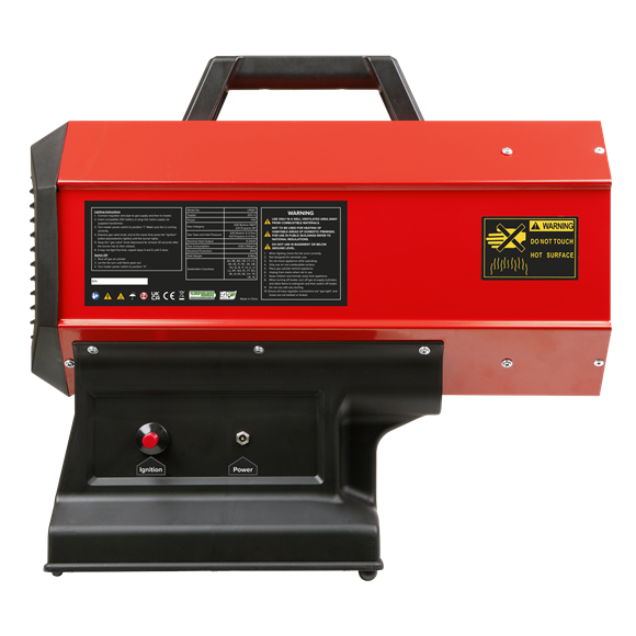 Sealey LP69CCOMBO Space Warmer® Propane Heater 30,000-68,000Btu/hr (9-20kW) 230V with 20V 4Ah Kit