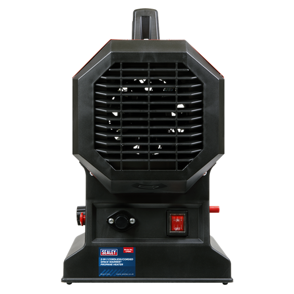 Sealey LP69CCOMBO Space Warmer® Propane Heater 30,000-68,000Btu/hr (9-20kW) 230V with 20V 4Ah Kit