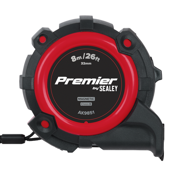 Sealey AK9851 Metric / Imperial Tape Measure Extra-Wide Blade 8m(26ft) x 32mm