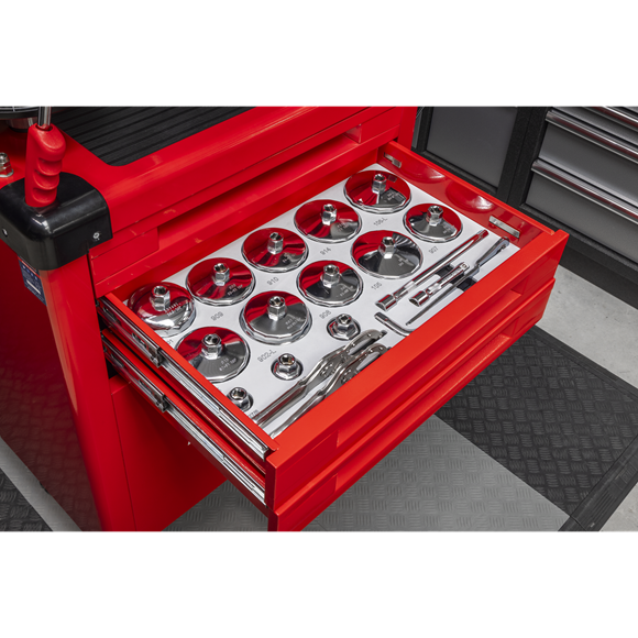 Sealey AK470DX Automotive Vehicle Mobile Multifunction Oil Station with 61pc Tool Set