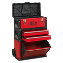Sealey AP548 Mobile Steel / Composite Toolbox with 3 Compartments & heavy-duty wheels. Separates into three units