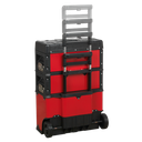 Sealey AP548 Mobile Steel / Composite Toolbox with 3 Compartments & heavy-duty wheels. Separates into three units