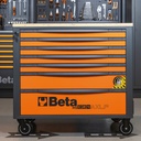 BETA Tools RSC24AXLP/7 Mobile roller cab with 7 drawers, with wood worktop and anti-tilt system, long model