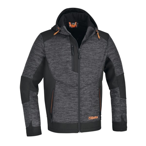 BETA Tools 7637G Technical fleece sweatshirt with softshell fabric inserts