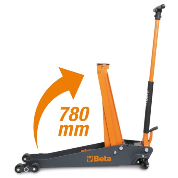 BETA Tools 3030H/2T High-lift hydraulic jack, 2 t, with 6 wheels