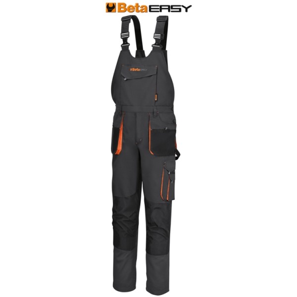 BETA Tools 7903G Work bib and brace overalls New design - Improved fit, Metal zip closure, Knee pad pockets XS-4XL
