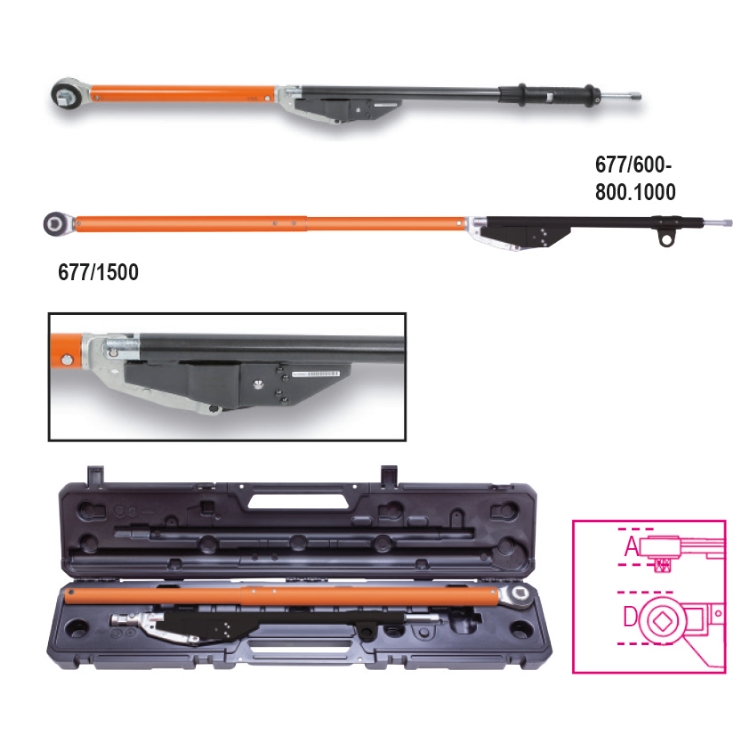 BETA Tools 677/C Break-back torque wrenches 3/4" 1059-1869mm 6-9.6kg