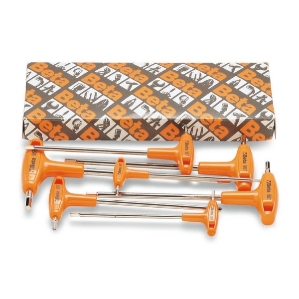 Beta Tools 96T/S5P-5 Set x5 T-Handle Offset Hexagon Allen Hex Wrench Keys 2.5mm - 6mm
