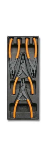 BETA Tools T145 4pc Circlip Pliers Set Hard Tray for Roller Cabs 024240145