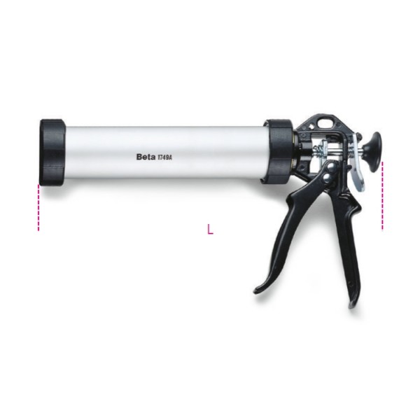 Beta Tools 1749A Bonding gun, professional model aluminum tube, 310ml cartridge & bag capacity: