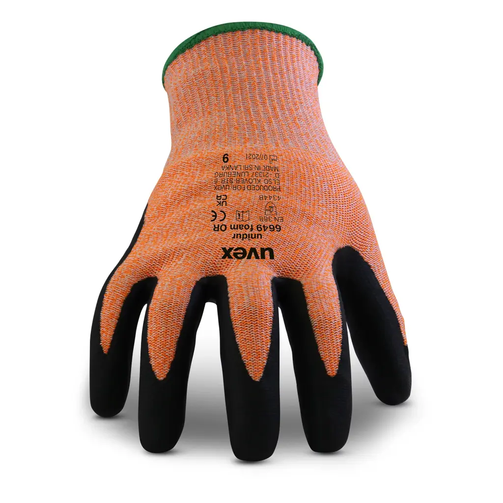uvex unidur 6649 foam OR PPE Sensitive foam nitrile cut Safety Gloves with HPPE fibre