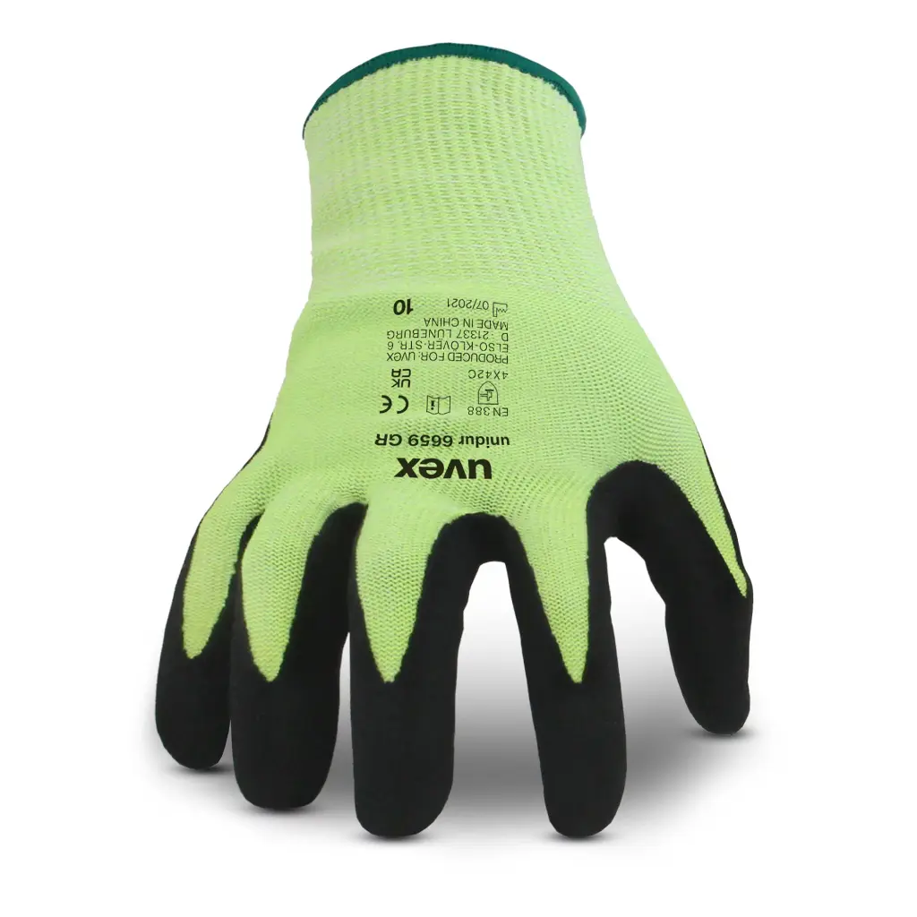 uvex unidur 6659 PU GR Reliable cut protection PPE Safety Gloves with HPPE / fibreglass combination 