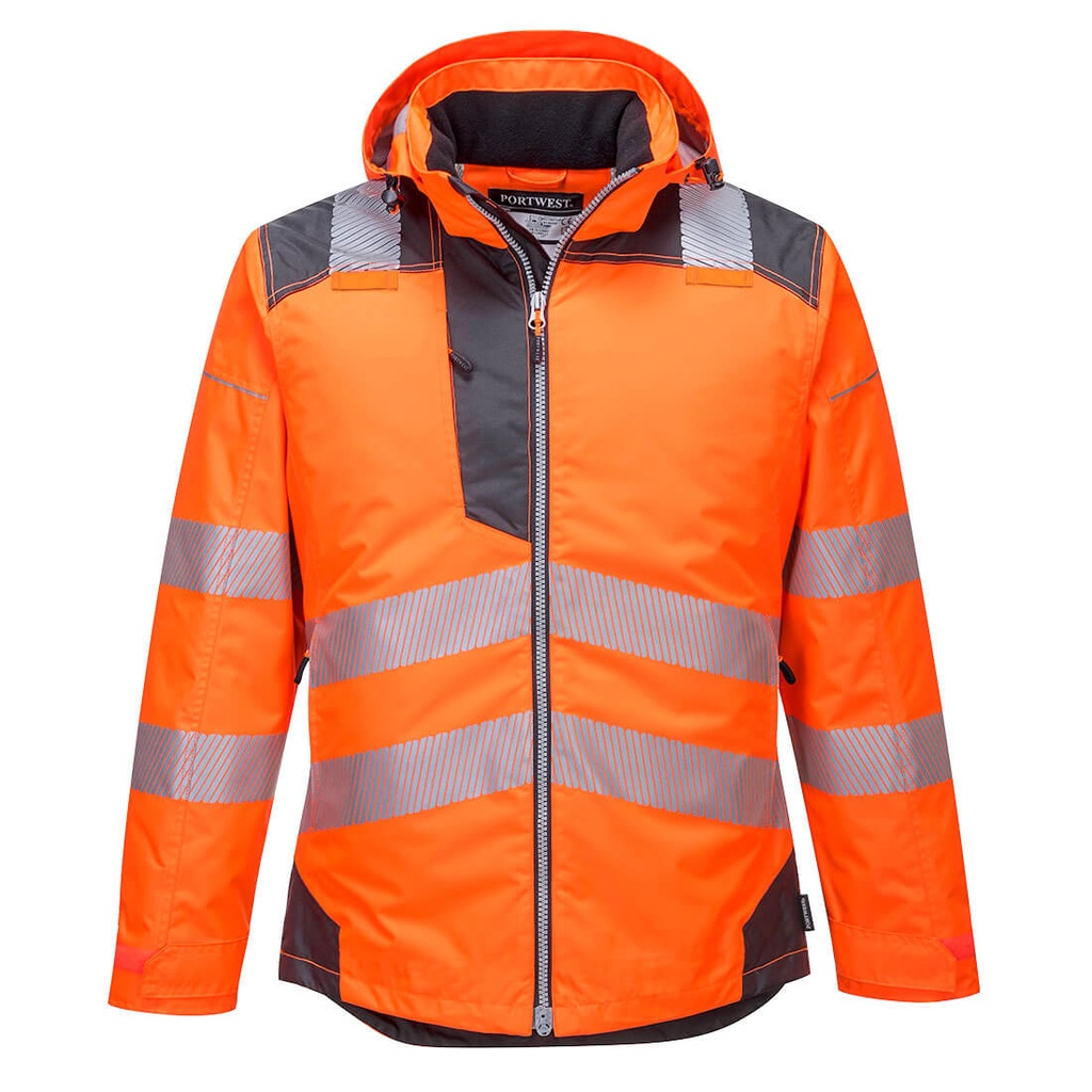 T400 Pw3 Hi-Vis Winter Jacket - Orange/Grey